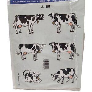 Handpainted Cow Decals By Decorcal A-88  - Six Count small size